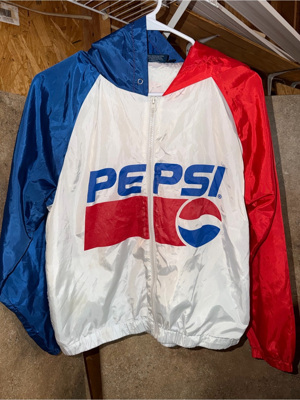 Pepsi Red, White & Blue Hooded Windbreaker Jacket